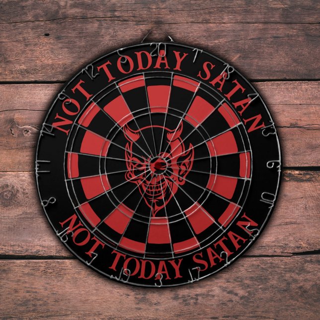 Not Today Satan Black Red  Dartboard (Creator Uploaded)