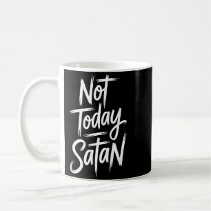 Not Today Satan Funny Retro Christian Cross Men Coffee Mug