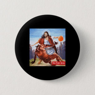 Not Today Satan Jesus Crossover Bysketbyll Fun Mem 6 Cm Round Badge