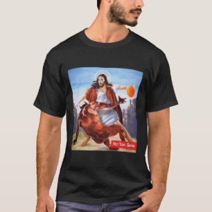 Not Today Satan Jesus Crossover Bysketbyll Fun Mem T-Shirt