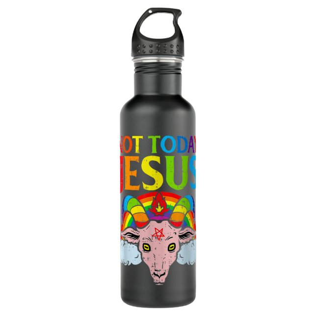 Not Today Satan Jesus vs Satan in Basketball T-Shi 710 Ml Water Bottle (Front)