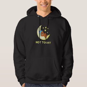 Not Today Sleeping Bear Lazy Novelty Starry Night Hoodie