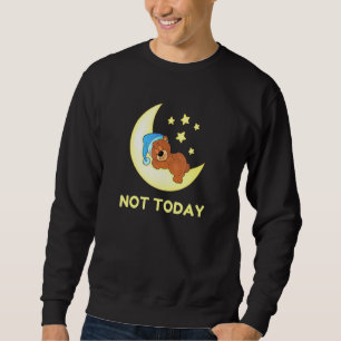 Not Today Sleeping Bear Lazy Novelty Starry Night Sweatshirt