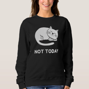Not Today Sleeping Cat Lazy Novelty Starry Night Sweatshirt