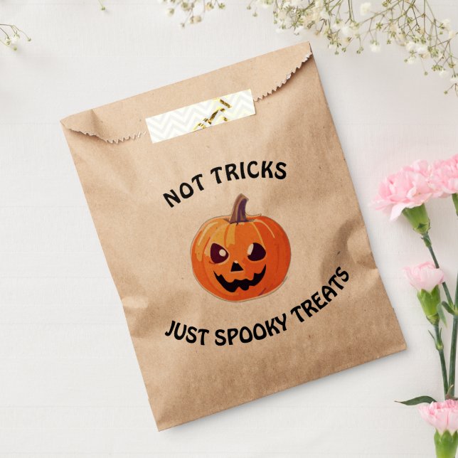 Not tricks Just spooky treats cute Halloween  Favour Bag (Sealed)