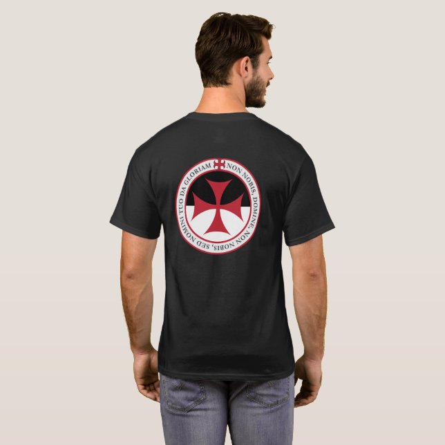 Not Unto Us, O Lord - Templar Cross and Motto T-Shirt (Back Full)