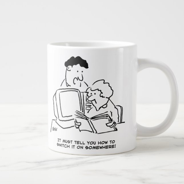 Not Very Computer Savvy Large Coffee Mug (Right)