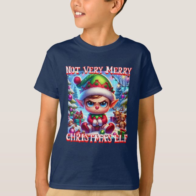 Not Very Merry Christmas Elf T-Shirt (Front)