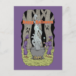 Not What They Expected Happy Halloween Postcard