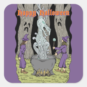 Not What They Expected Happy Halloween Square Sticker
