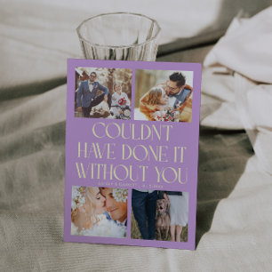 Not Without You Wedding 4-Photo Wisteria Thank You Card