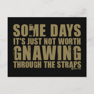 Not Worth Gnawing Through The Straps Postcard