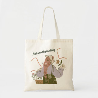 "Not Worth Stealing" Deadpan Canvas Tote Bag