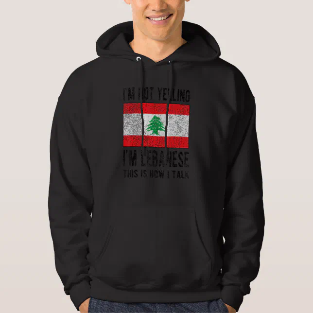 Not Yelling I'm Lebanese Lebanon Flag Lebanese Roo Hoodie | Zazzle