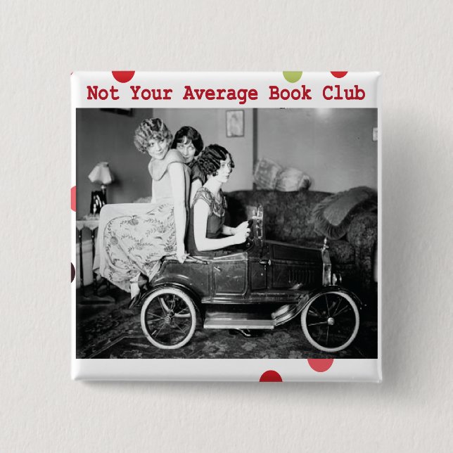 Not your average book club 15 cm square badge (Front)