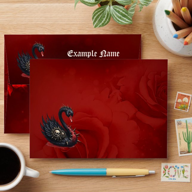 Not Your Average Swan – Spikes, Skulls & Sass.  Envelope (Desk)