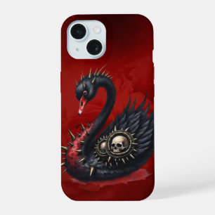 Not Your Average Swan – Spikes, Skulls & Sass.  iPhone 15 Case