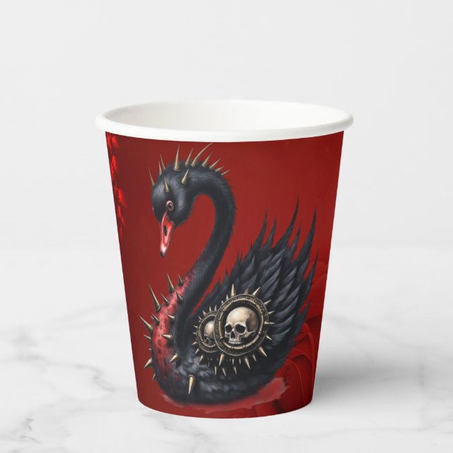 Not Your Average Swan – Spikes, Skulls & Sass.  Paper Cups (Front)