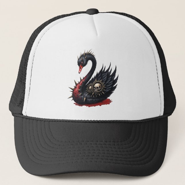Not Your Average Swan – Spikes, Skulls & Sass.  Trucker Hat (Front)