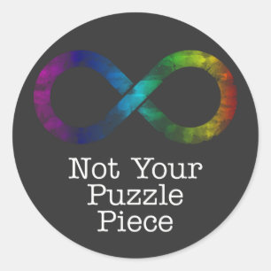 Not your puzzle piece- autism awareness/acceptance classic round sticker