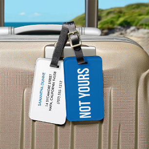Not Yours Personalised Luggage Tag   Cobalt