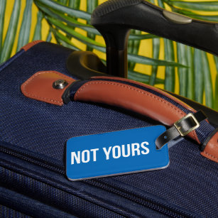 Not Yours Personalised Luggage Tag   Cobalt
