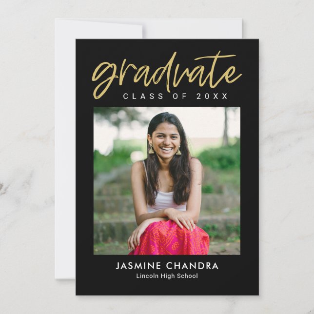 Notably Cool Editable Colour Graduation Invitation (Front)