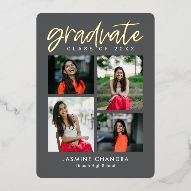 Notably Cool Foil Graduation Editable Colour Foil  (Front)