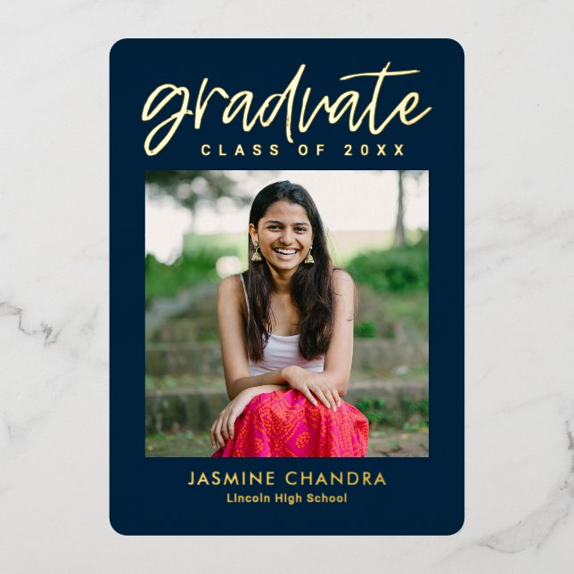 Notably Cool Foil Graduation Editable Colour Foil  (Front)