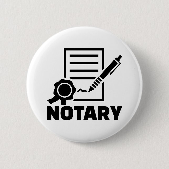 Notary 6 Cm Round Badge (Front)