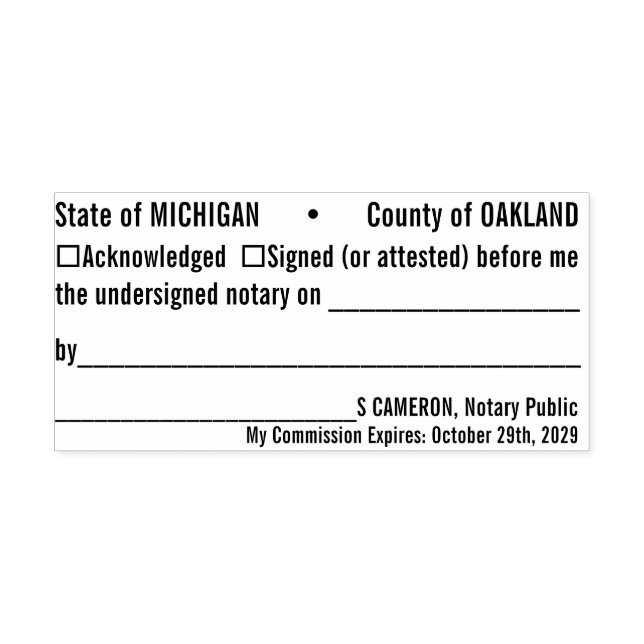 Notary Acknowledgement Stamp (Design)