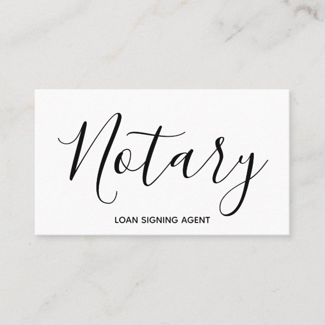 Notary Agent Pen Logo Freelance Calligraphy Writer Business Card (Front)