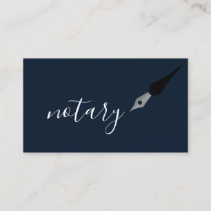 Notary Agent Pen Logo Freelance Calligraphy Writer Business Card