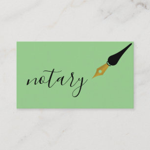 Notary Agent Pen Logo Freelance Calligraphy Writer Business Card