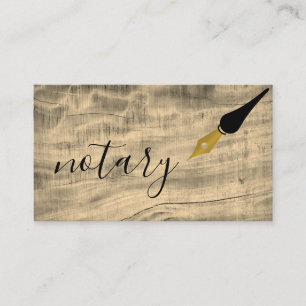 Notary Agent Pen Logo Freelance Calligraphy Writer Business Card