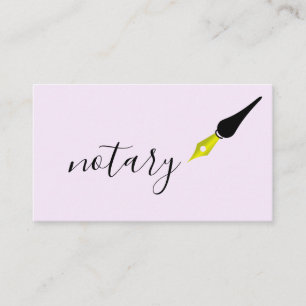 Notary Agent Pen Logo Freelance Calligraphy Writer Business Card