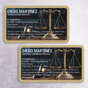 Notary Bilingual English Spanish Business Card