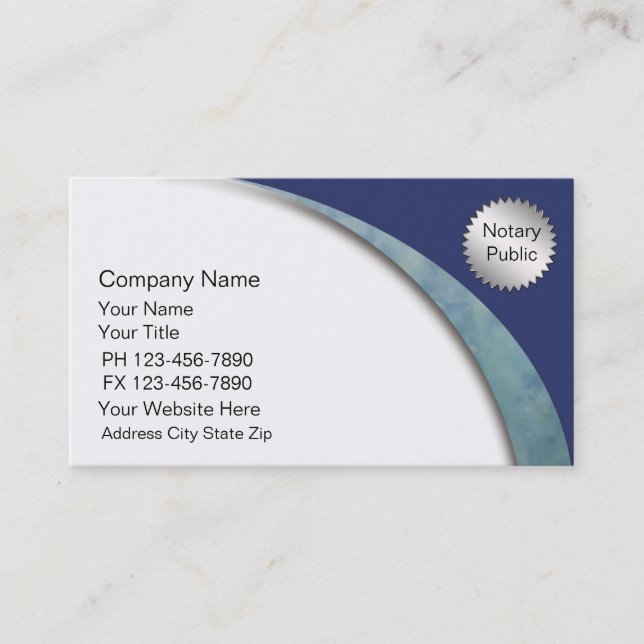 Notary Business Cards (Front)
