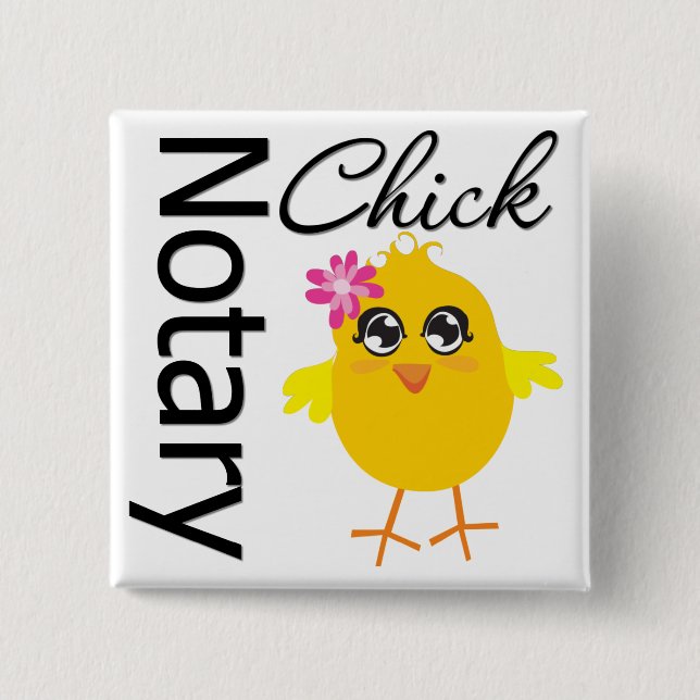 Notary Chick 15 Cm Square Badge (Front)