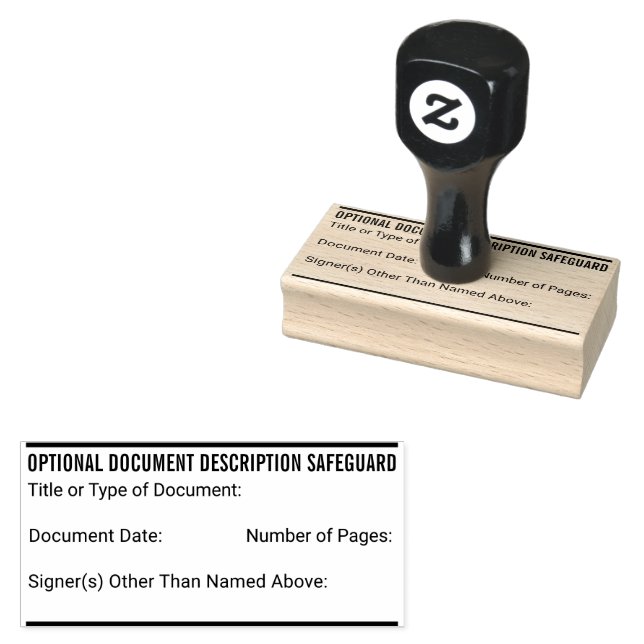 Notary Document Description Safeguard Stamp 3x1.5" (Stamped)