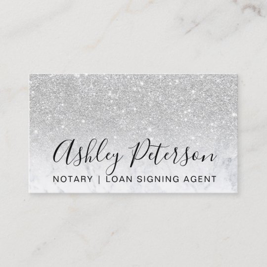 Notary elegant typography marble silver glitter business ...