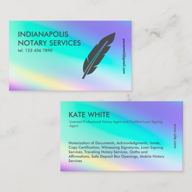 Notary Loan Agent Business Card (Front/Back)