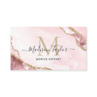 Notary Loan Agent Pink Gold Marble Agate Monogram