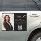 Notary loan signing agent black rose gold photo QR