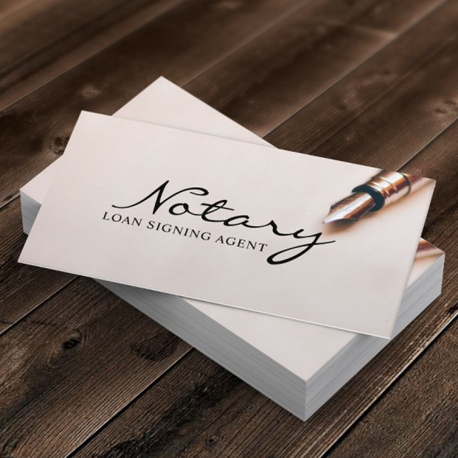Notary Loan Signing Agent Modern Elegant Business Card (Creator Uploaded)