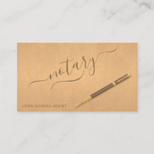 Notary loan signing agent modern typography gold business card