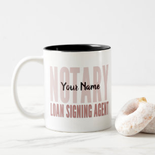 Notary Loan Signing Agent Red Font Customised Two-Tone Coffee Mug
