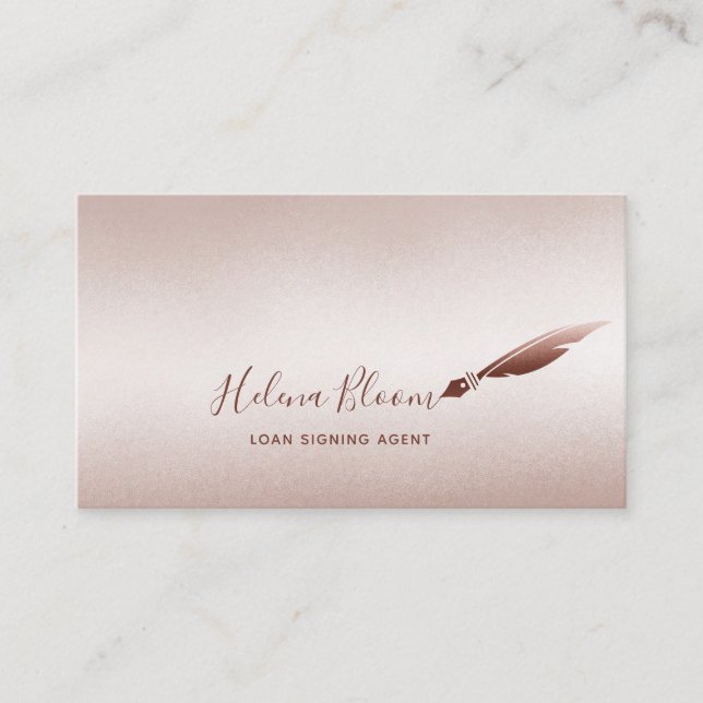 Notary Loan Signing Agent Removable Pen Business Card (Front)