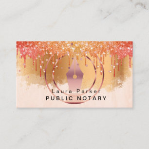 Notary Loan Signing Agent Rose Gold Attorney  Business Card