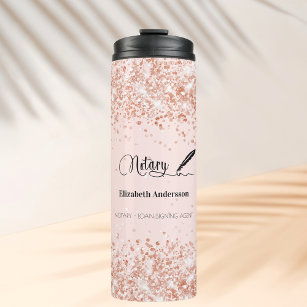 Notary loan signing agent rose gold blush thermal tumbler